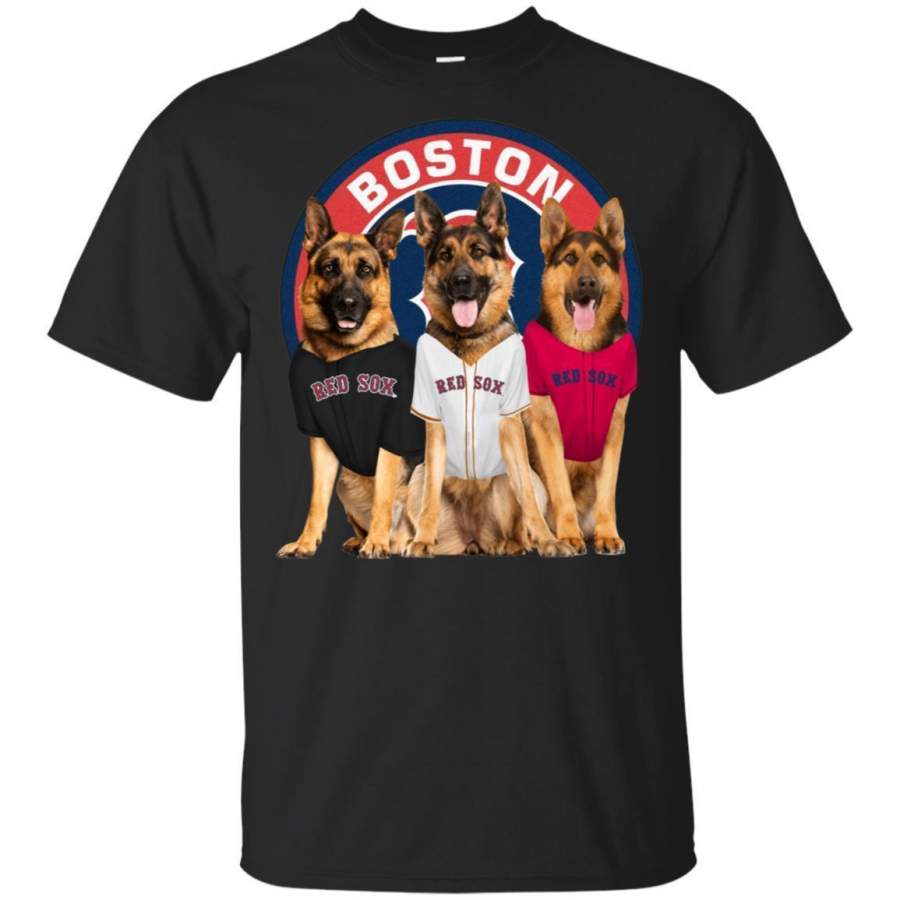 German Shepherd Dog And Boston Red Sox Fan Shirt HT208