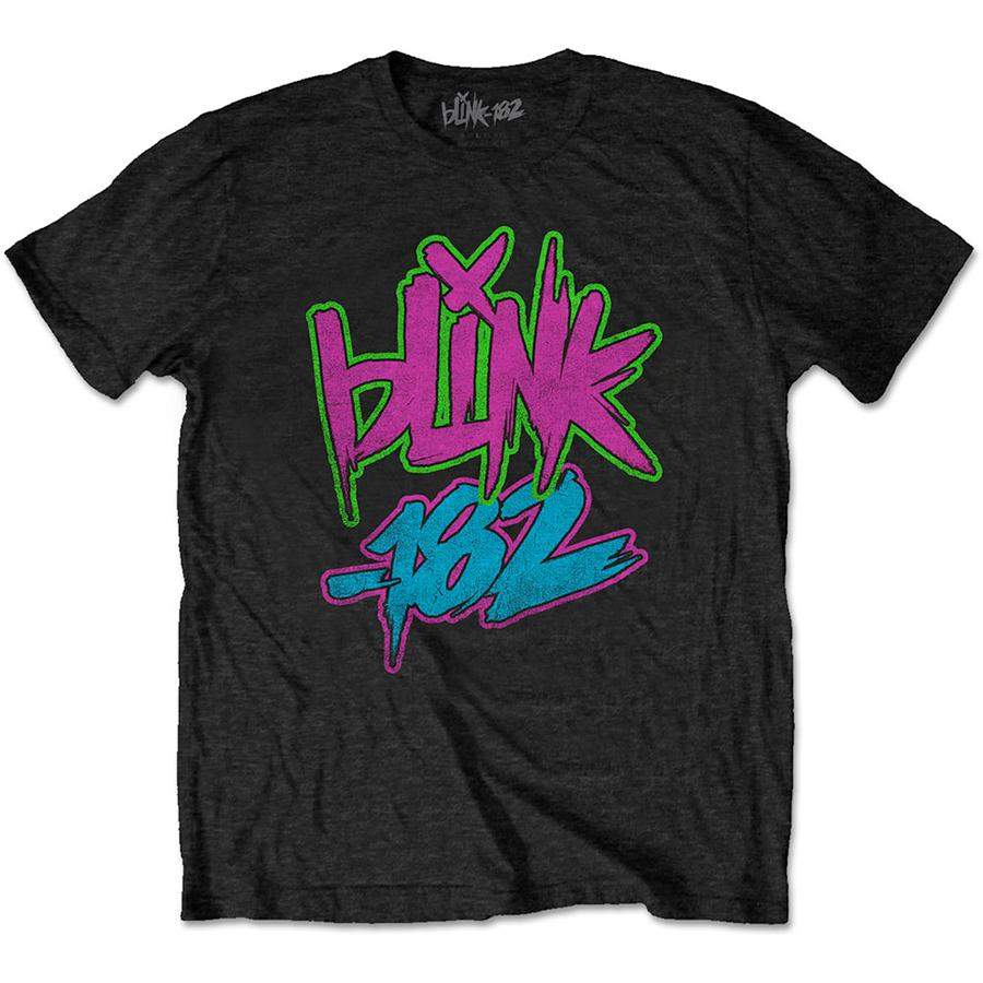 Blink 182 – Neon Logo – Black T-shirt