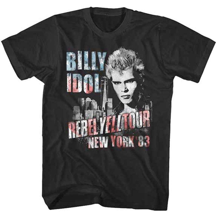 Billy Idol – New York 83 Flag-Rebel Yell Tour – Black t-shirt