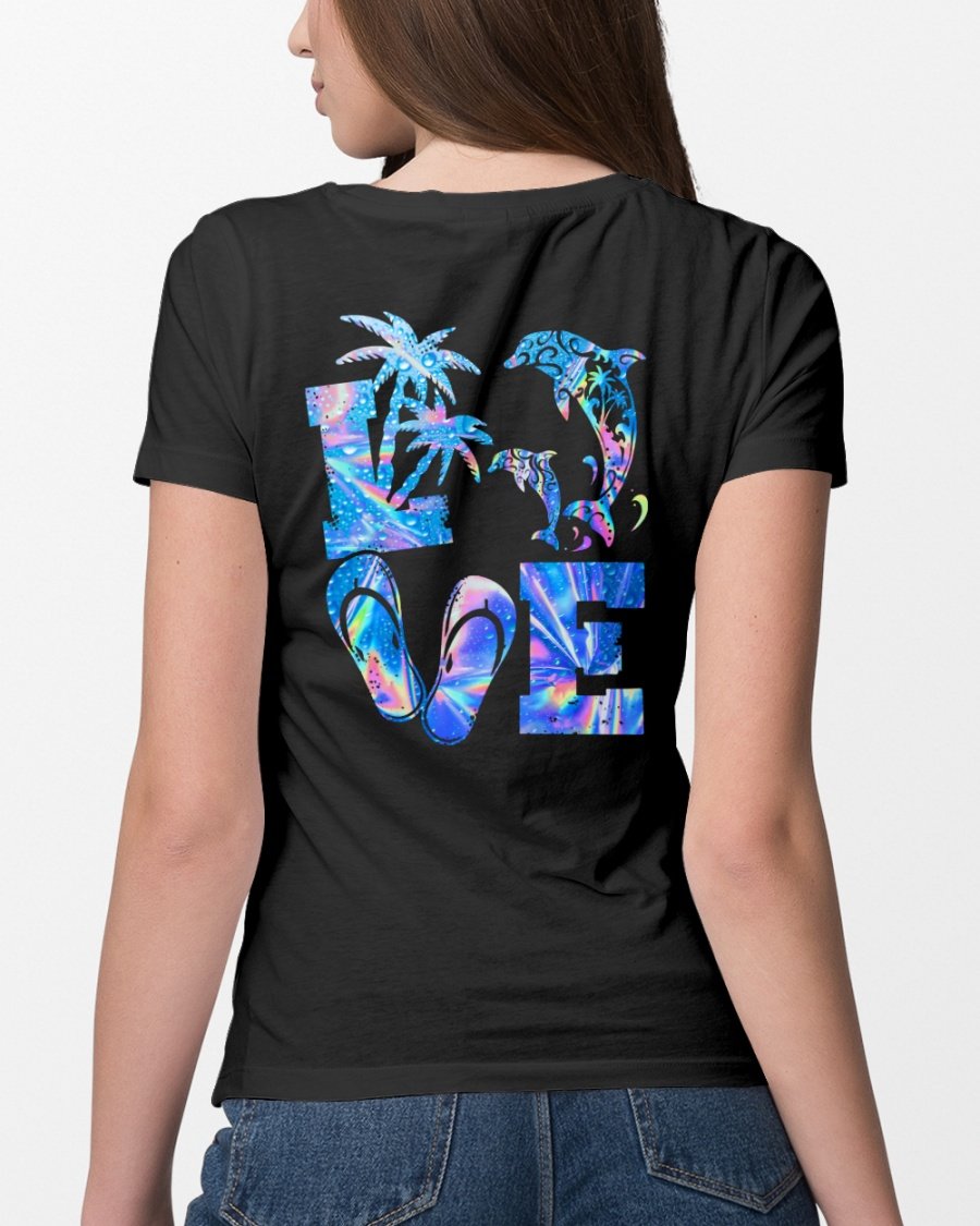 Higozy? Love Dolphins Hologram 2 Sides Classic T-Shirt