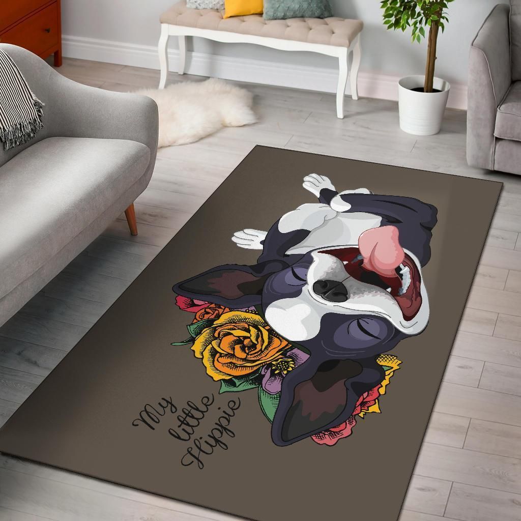 3d Boston Terrier Floral CL04120001MDR Rug