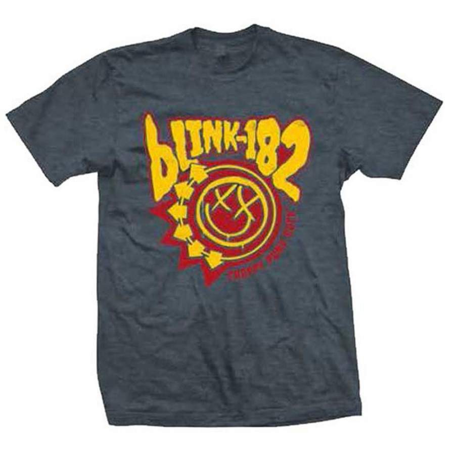 Blink 182 Creature Smiley Logo Heather Navy T-Shirt