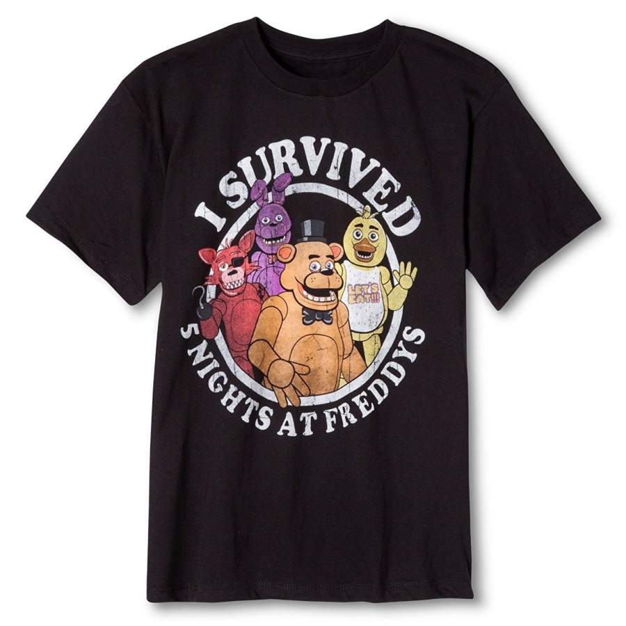 Custom Personality Men’s T-shirt Five Nights At Freddy’s Survived T-shirt Short Sleeve Fashion Punk T-shirt