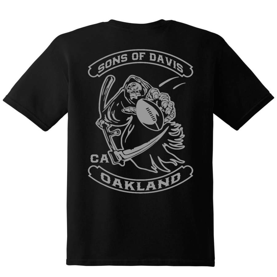 Cool Fashion 1Raiders Fan Gift Sons of Davis Mens Black T Shirt Football Black