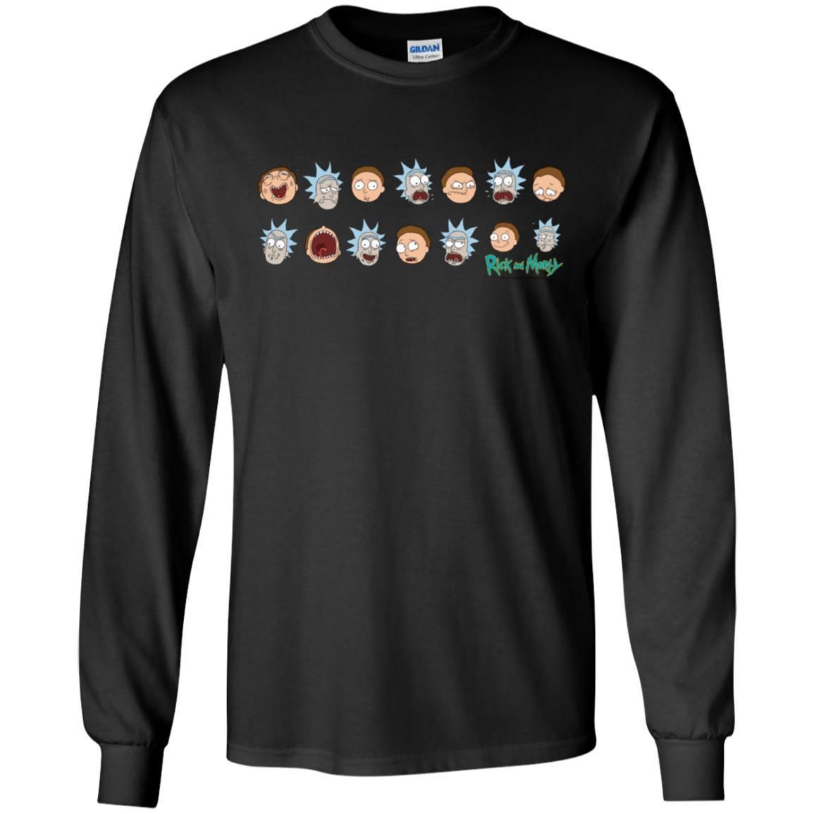 Rick And Morty Expressions Men Long Sleeve Shirt