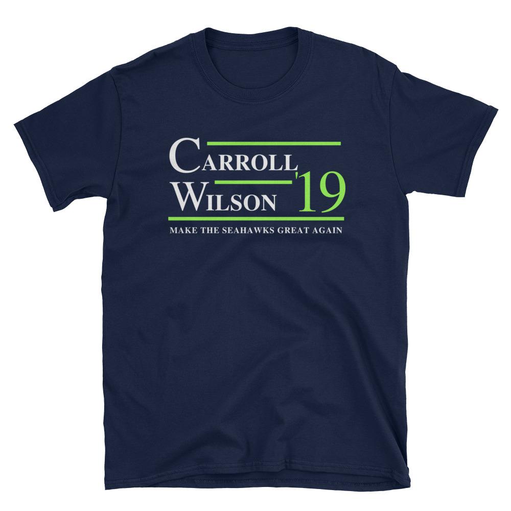 Carroll And Wilson 2019 Make The Seahawks Great Again Short-Sleeve Unisex Shirt