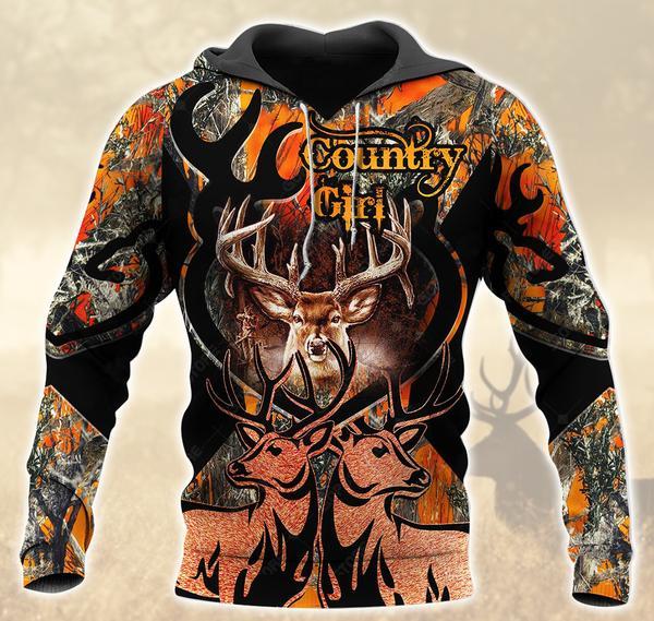 Country Girl Orange Deer Hunting 3D All Over Print | Unisex | Adult | Ht4741