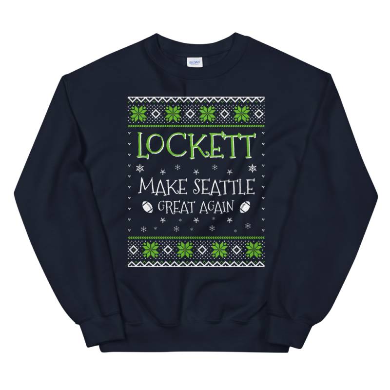 Lockett Make Seattle Great Again Funny Football Christmas Sweater for Men and Women