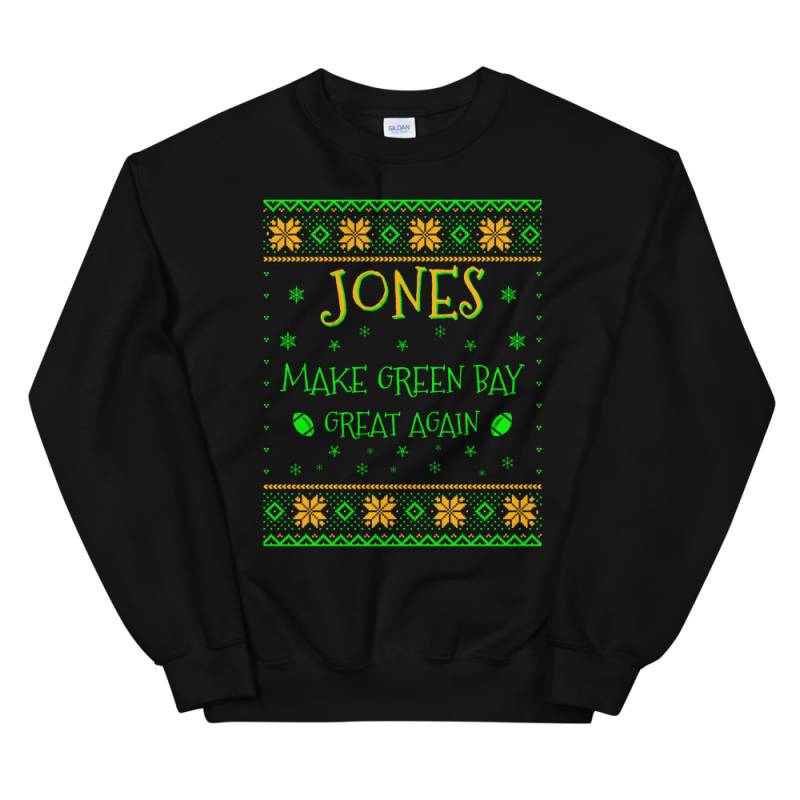 Jones Make Green Bay Great Again Funny Football Christmas Sweater for Men and Women