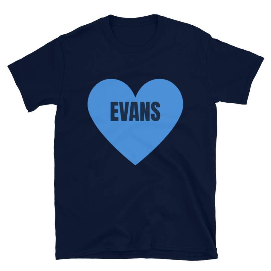 Evans Tennessee Football T-Shirt, Funny Unisex Love Evans Novelty Gift Shirt