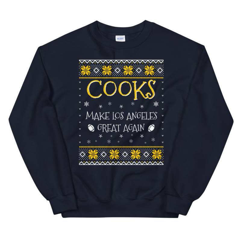 Cooks Make Los Angeles Great Again Funny Football Christmas Sweater for Men and Women