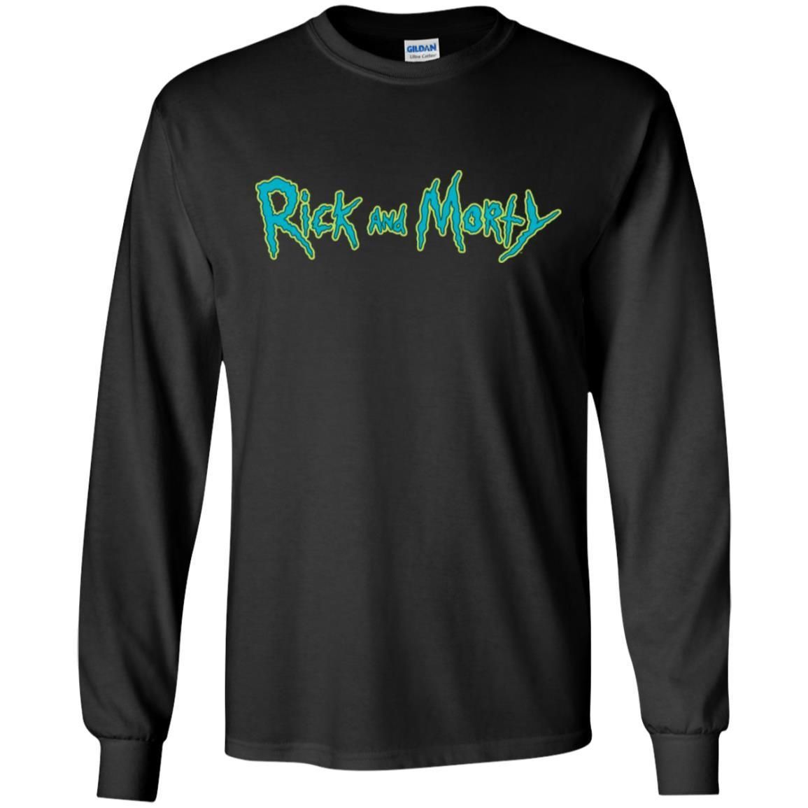 Rick And Morty Title Typography Men Long Sleeve Shirt