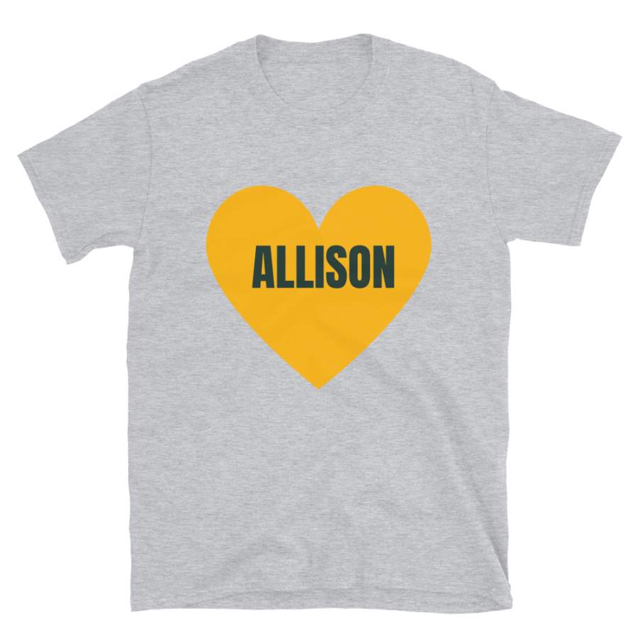 Allison Green Bay Football T-Shirt, Funny Unisex Love Allison Novelty Gift Shirt