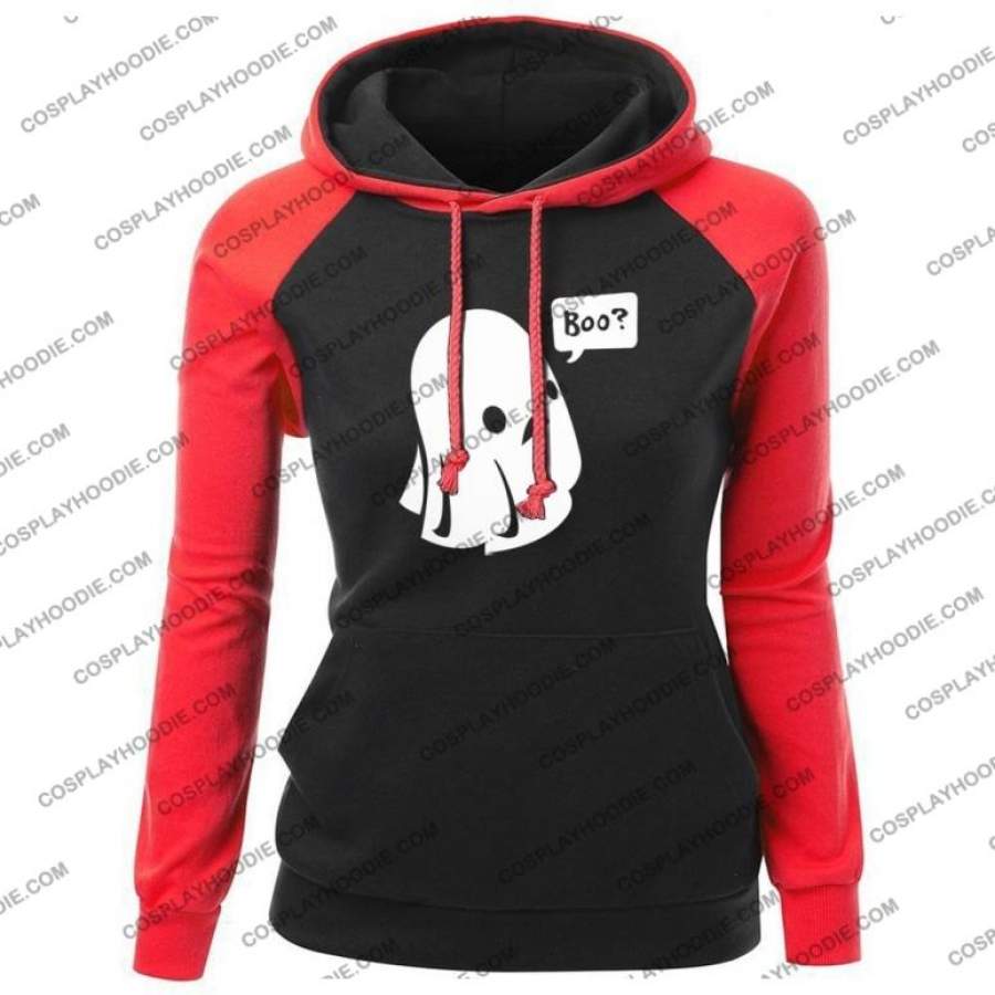 Kawaii Cartoon Print Ghost Boo Women’s Hoodie