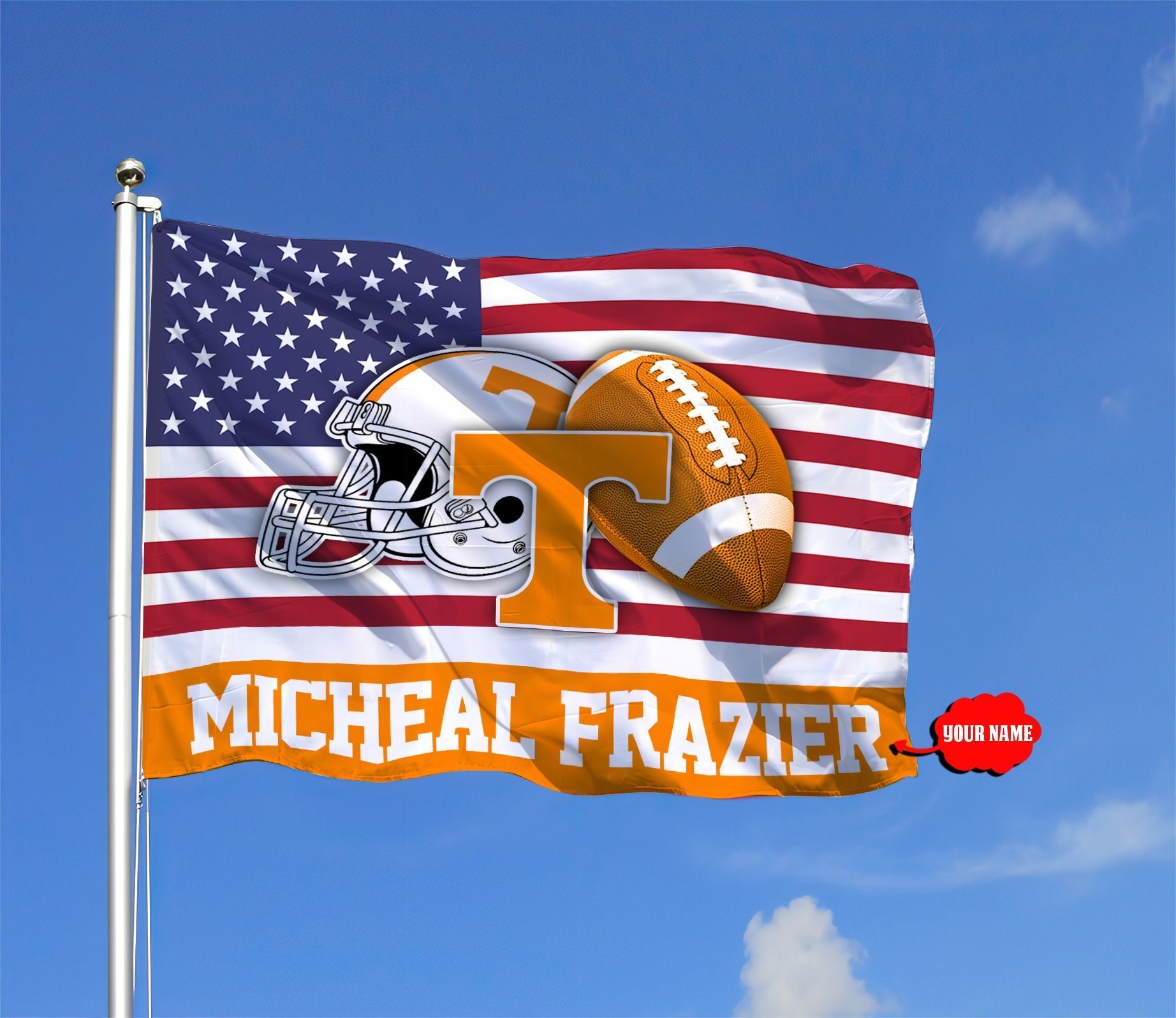 ?Ha29Fl0039 Tennessee Volunteers Personalized Flag 3??5 Foot