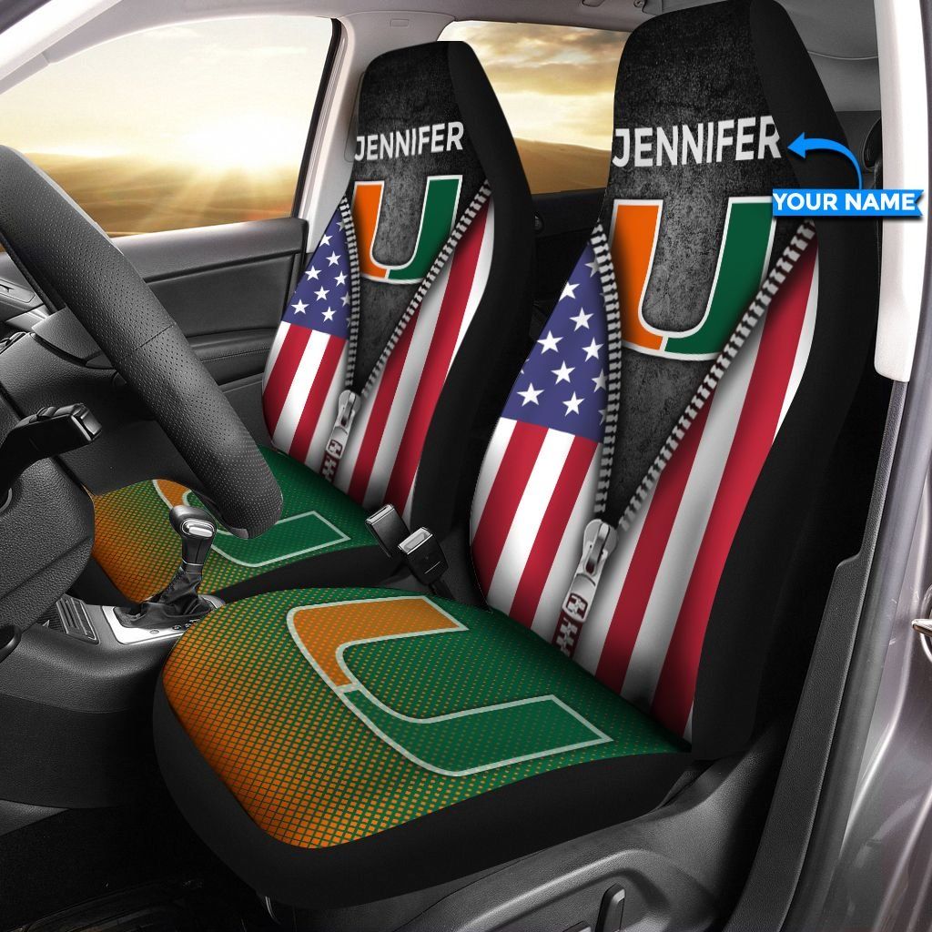 HOCS38 Miami Hurricanes Car Seat Covers Personalized