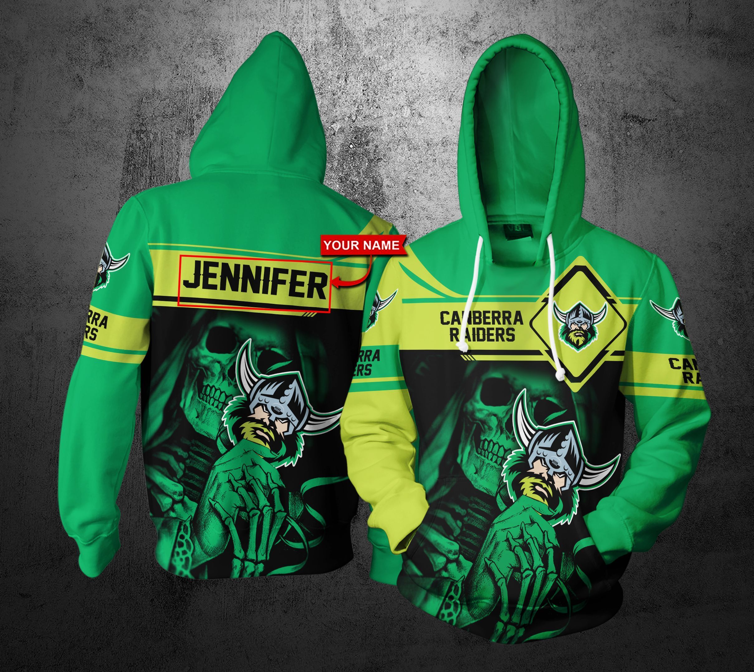 HO50 3D Hoodie Canberra Raiders Personalized