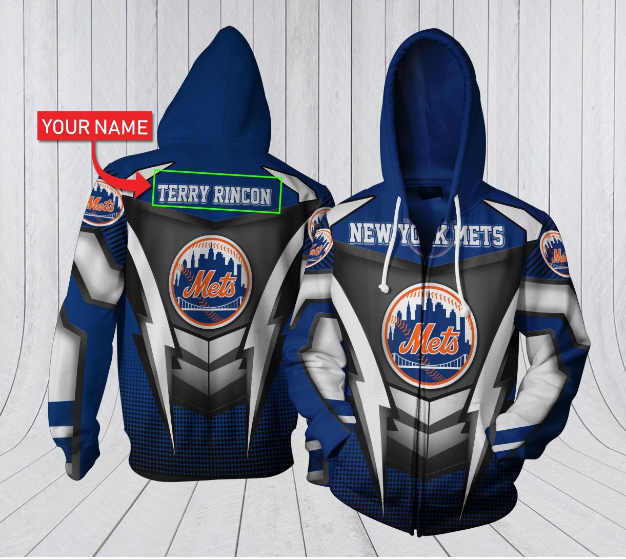 HA3D07CT0130 New York Mets 3D Clothing Personalized