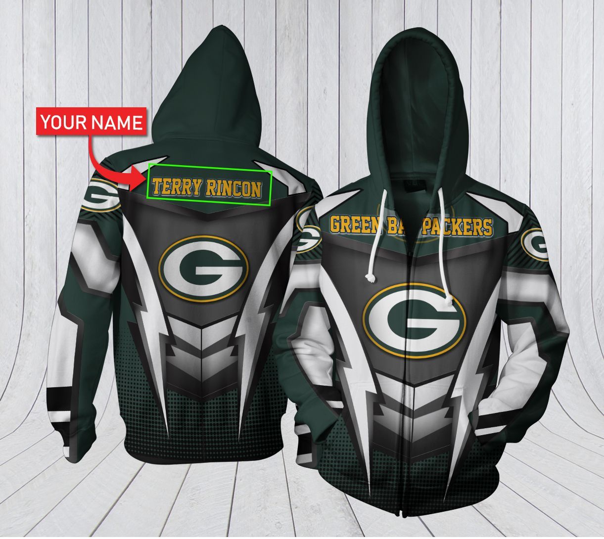 HA3D07CT092 Green Bay Packers 3D Clothing Personalized