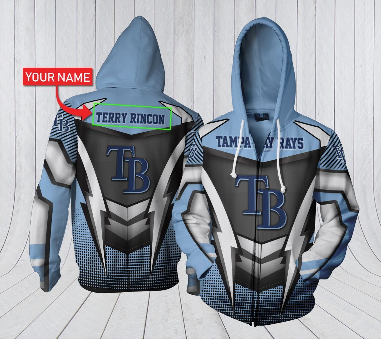 HA3D07CT0139 Tampa Bay Rays 3D Clothing Personalized