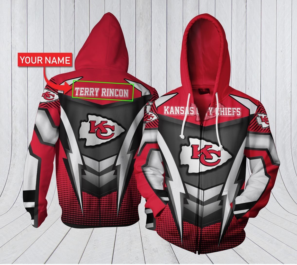 HA3D07CT096 Kansas City Chiefs 3D Clothing Personalized