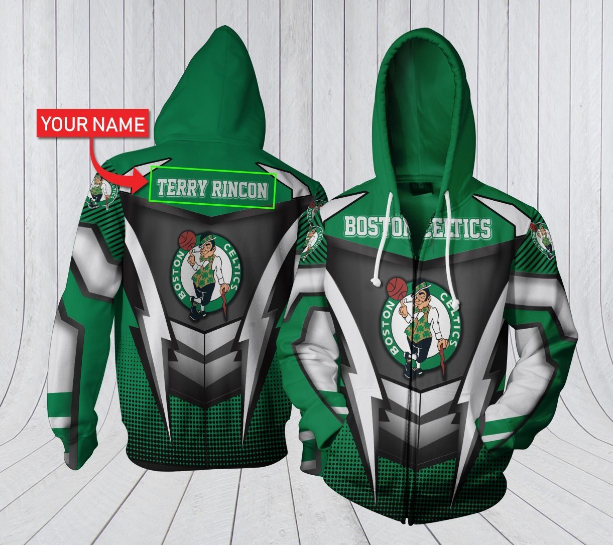 HA3D07CT02 Boston Celtics 3D Clothing Personalized