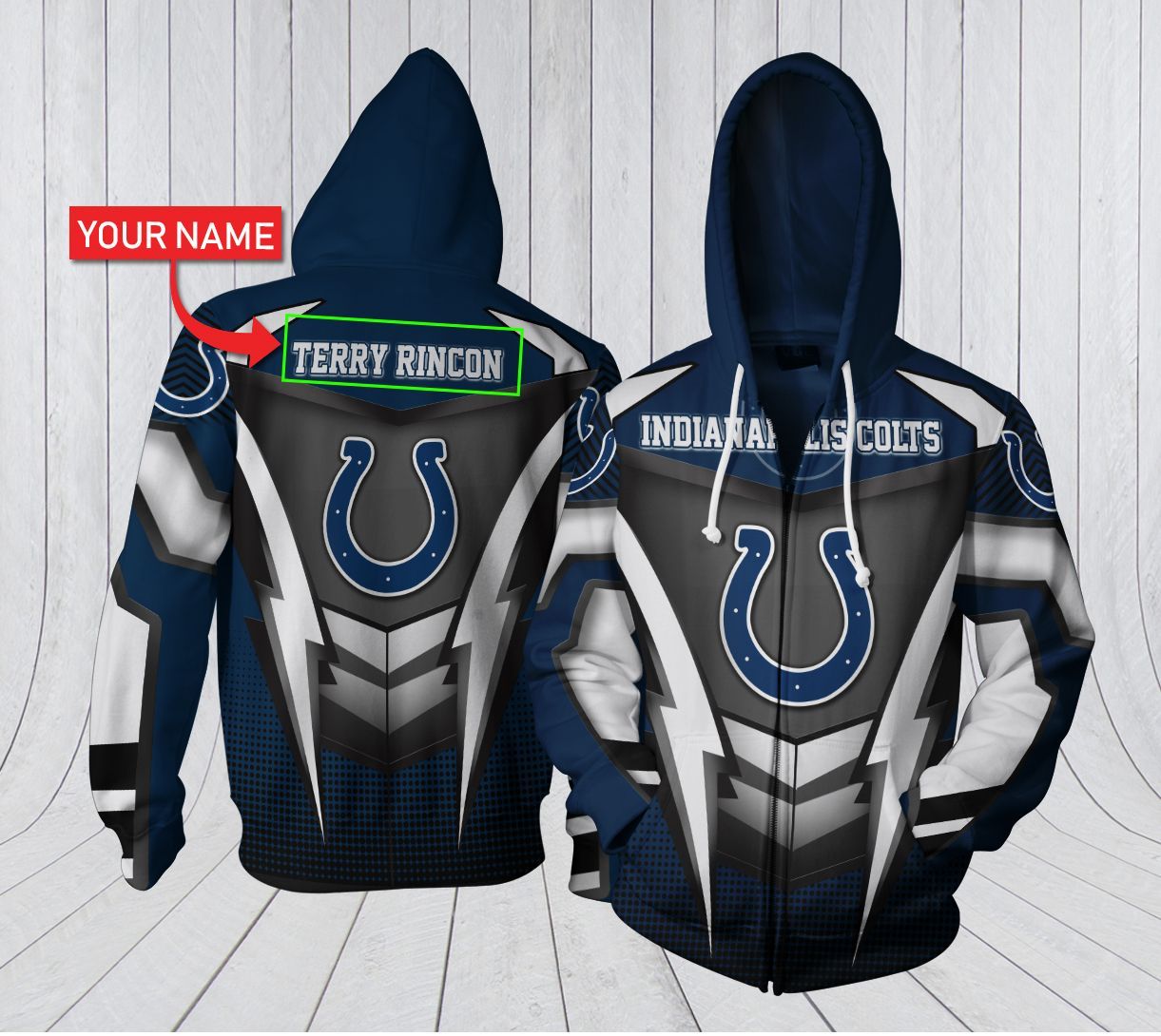 HA3D07CT094 Indianapolis Colts 3D Clothing Personalized