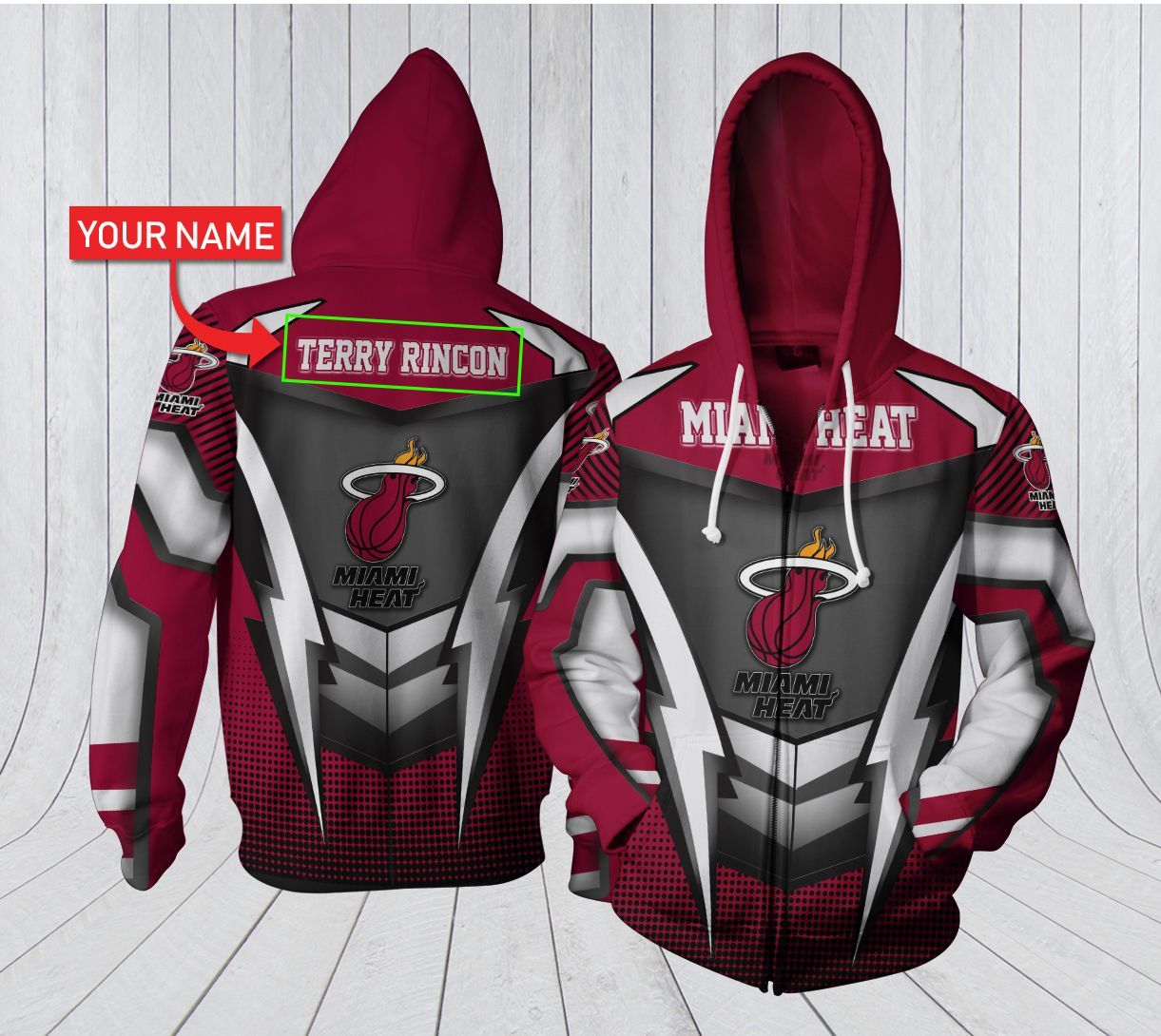 HA3D07CT016 Miami Heat 3D Clothing Personalized