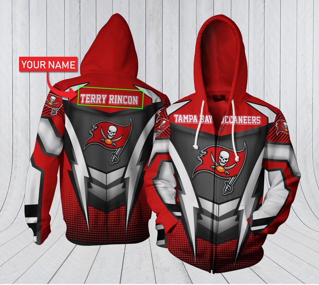 HA3D07CT0110 Tampa Bay Buccaneers 3D Clothing Personalized