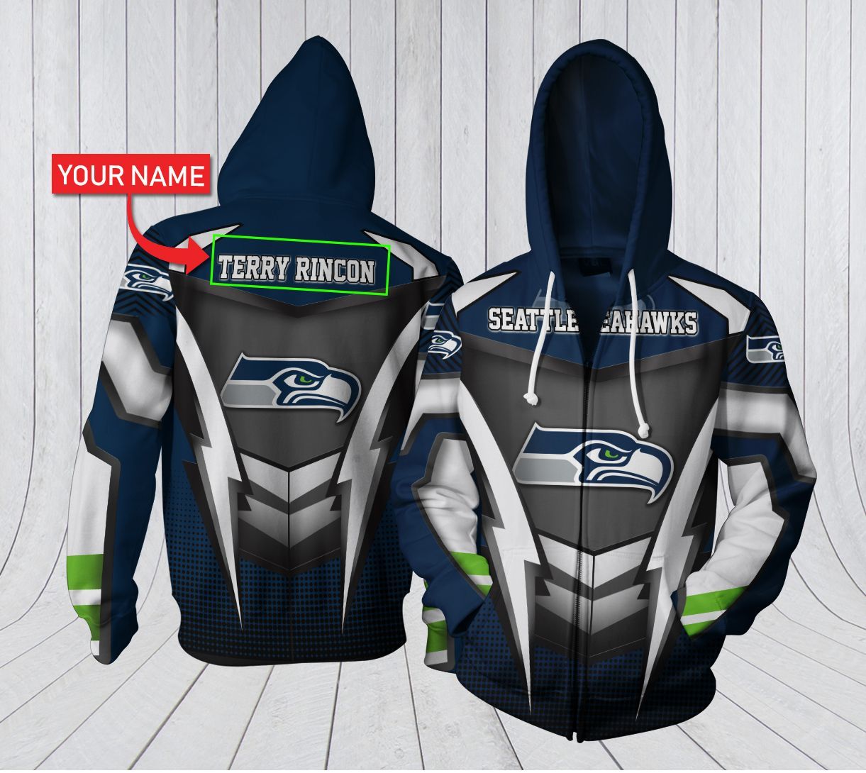 HA3D07CT0109 Seattle Seahawks 3D Clothing Personalized