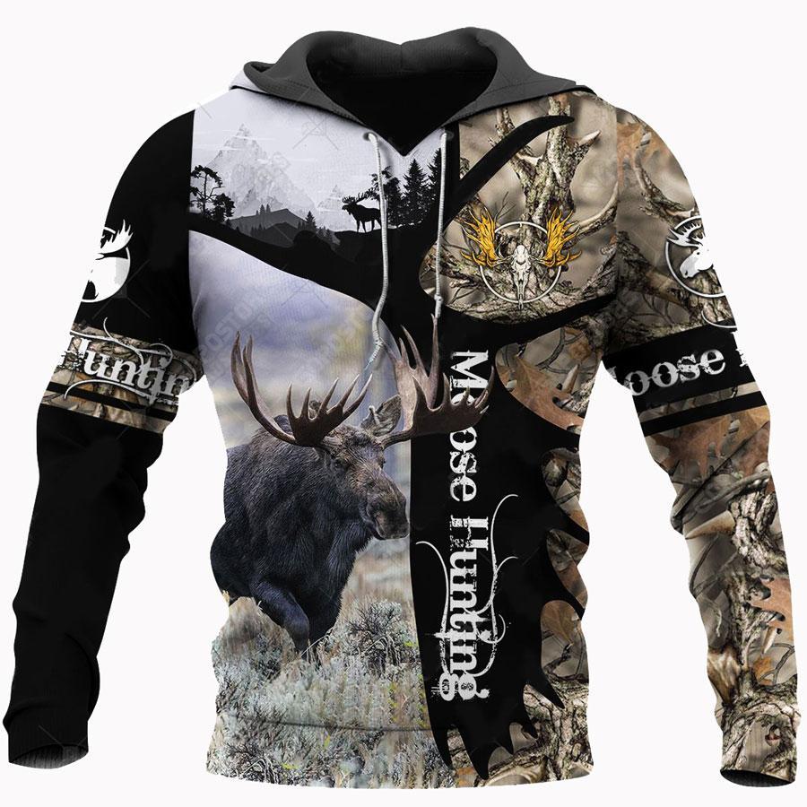 Beautiful Moose Hunting Brown Camo 3D All Over Print | Unisex | Adult | Ht4373