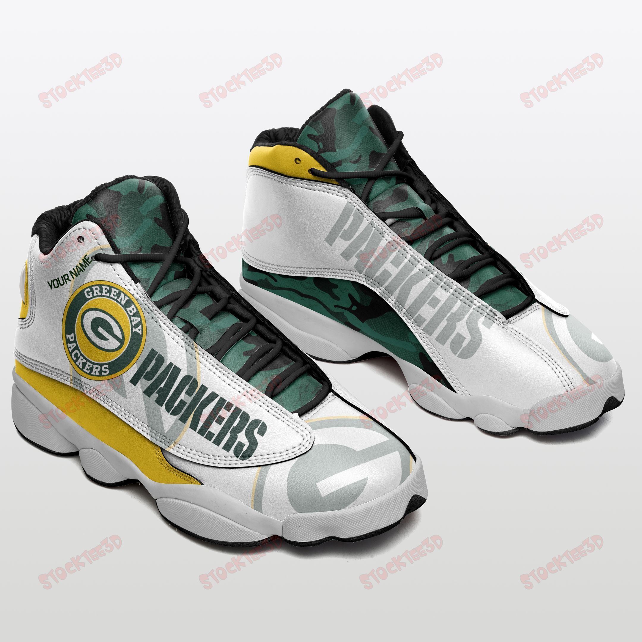 Green Bay Packers Personalized Air Jd13 Sneakers 508