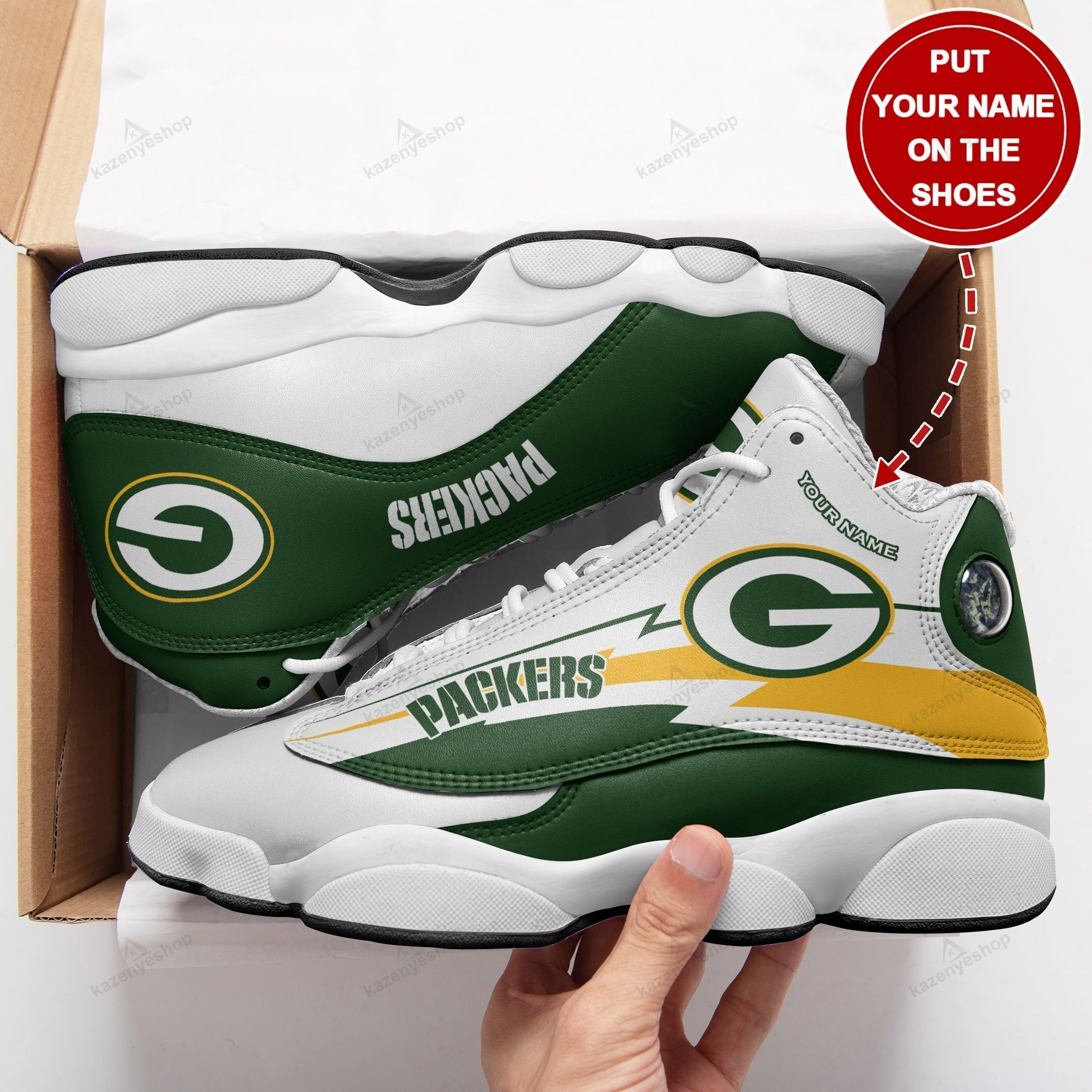 Green Bay Packers Personalized Air Jd13 Sneakers 554