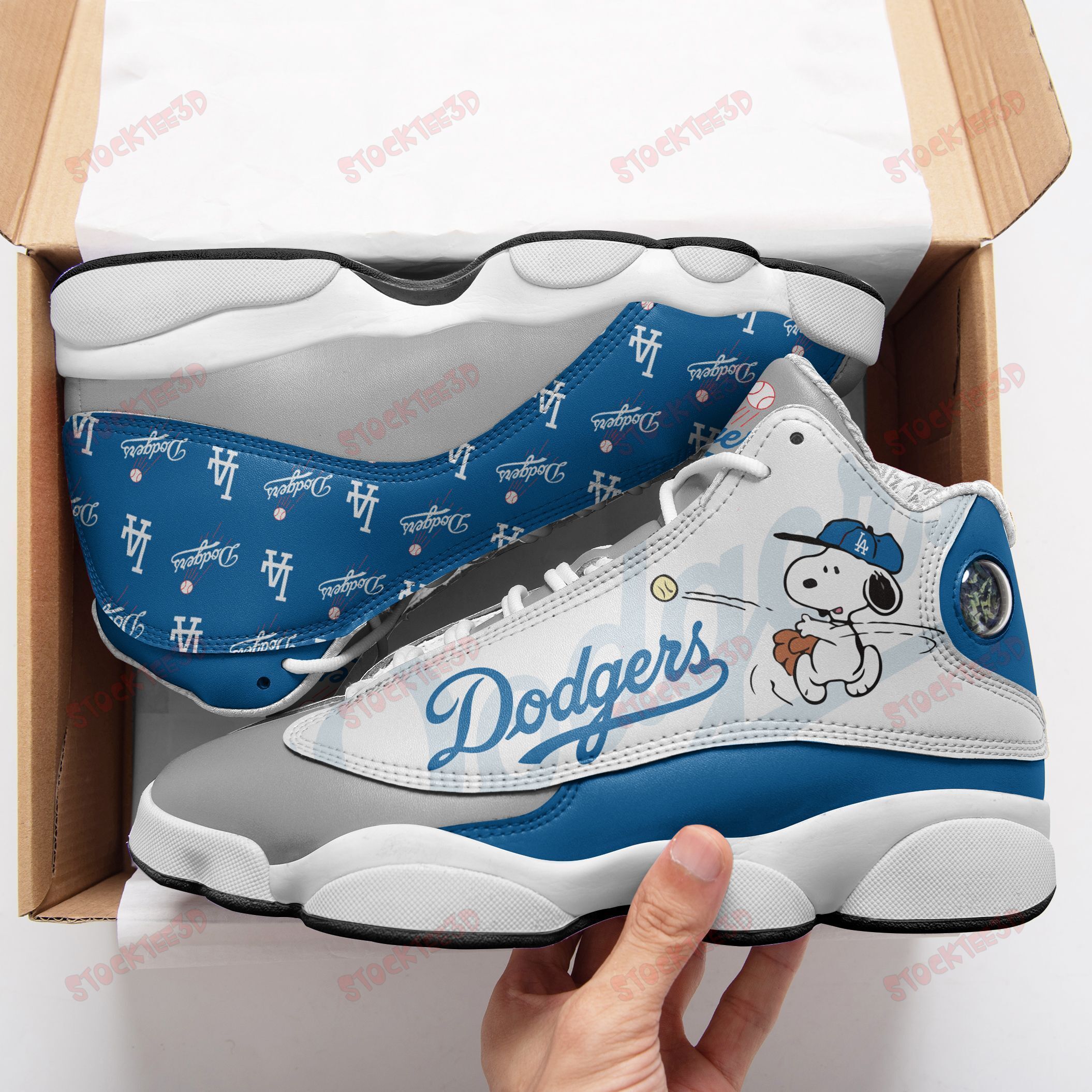 Los Angeles Dodgers And Snoopy Air Jd13 Sneakers 643