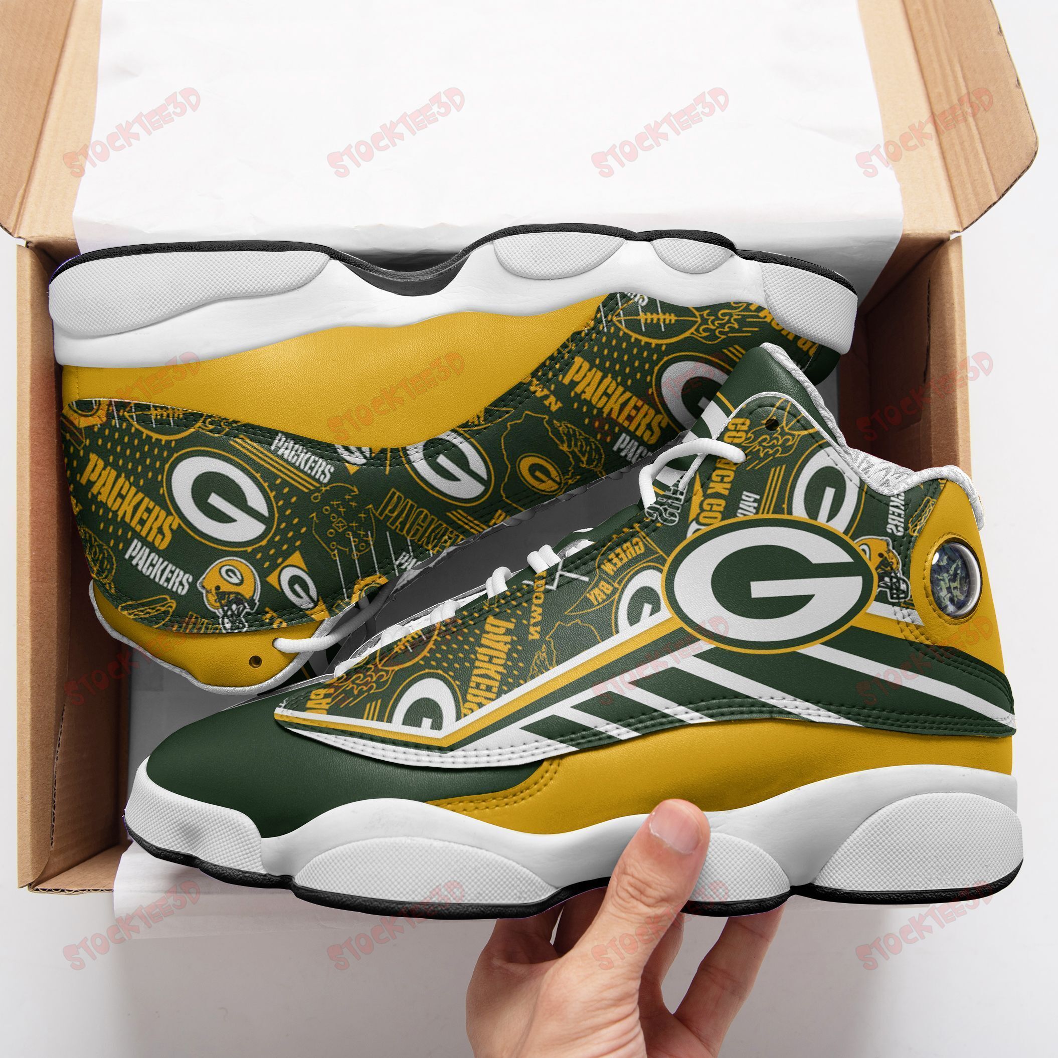 Green Bay Packers Air Jd13 Sneakers 635