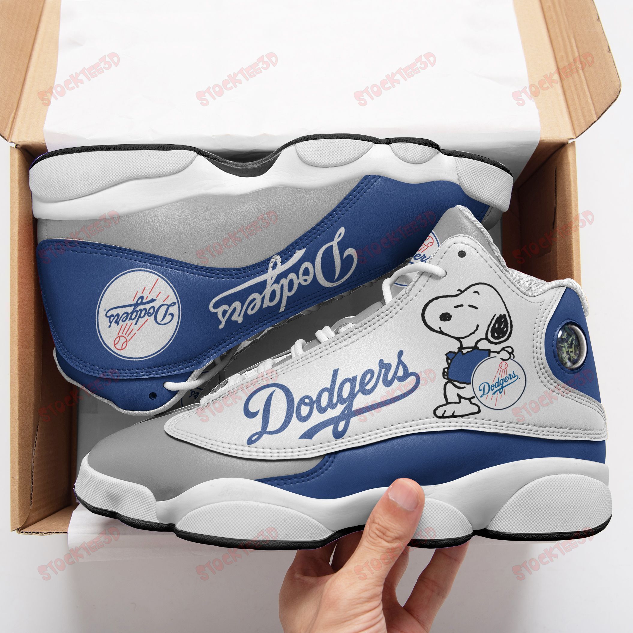 Los Angeles Dodgers And Snoopy Air Jd13 Sneakers 639