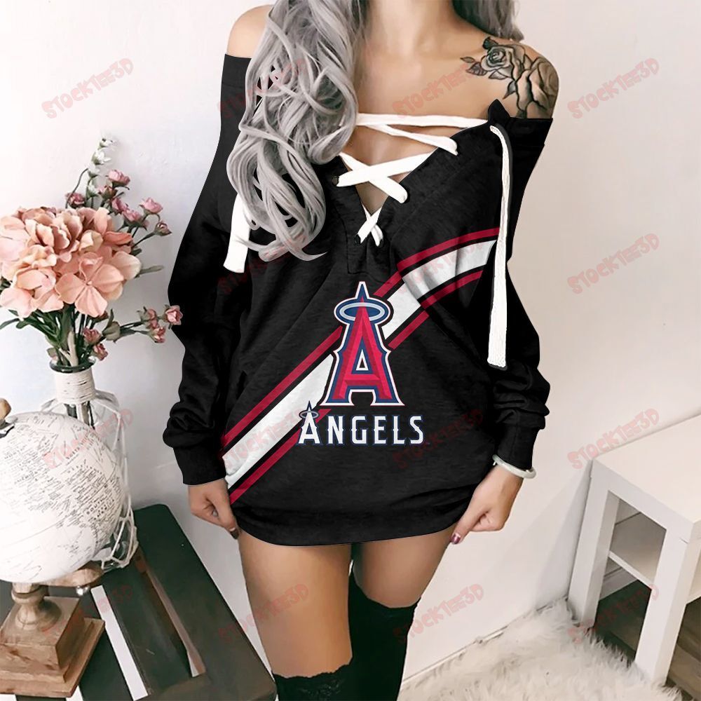 Los Angeles Angels Of Anaheim Lace-Up Sweatshirt 31