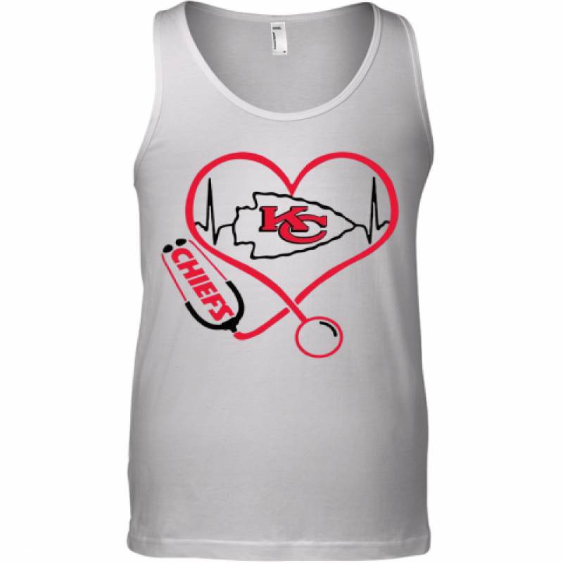 Kansas City Chiefs Heart Nurse Stethoscope Tank Top