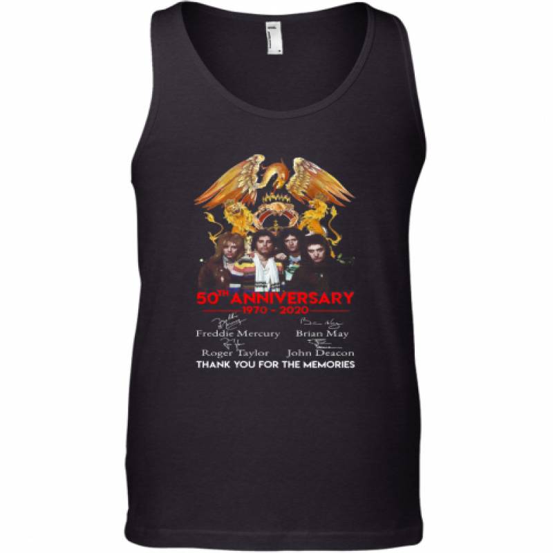 50Th Anniversary 1970 2020 Queen Freddie Mercury Thank You For The Memories Tank Top