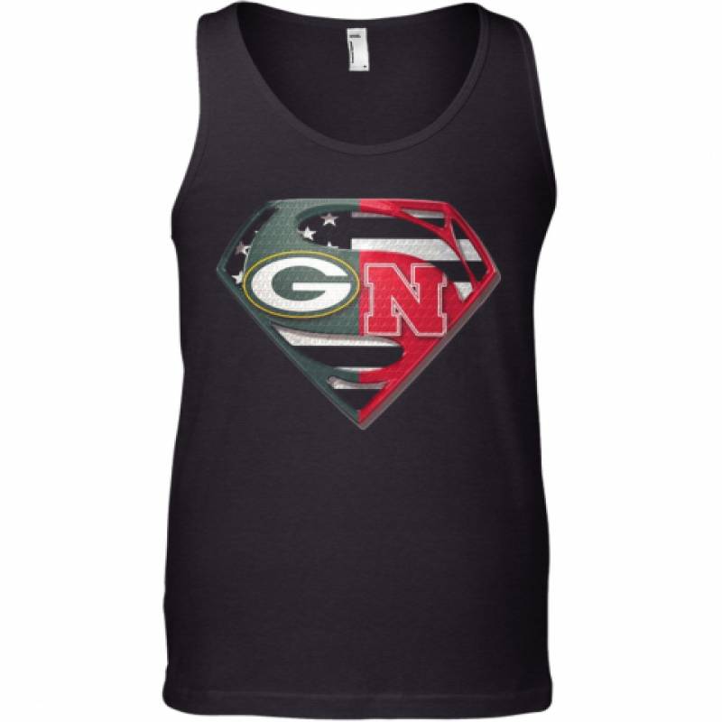 Green Bay Packers And Nebraska Cornhuskers Superman Tank Top