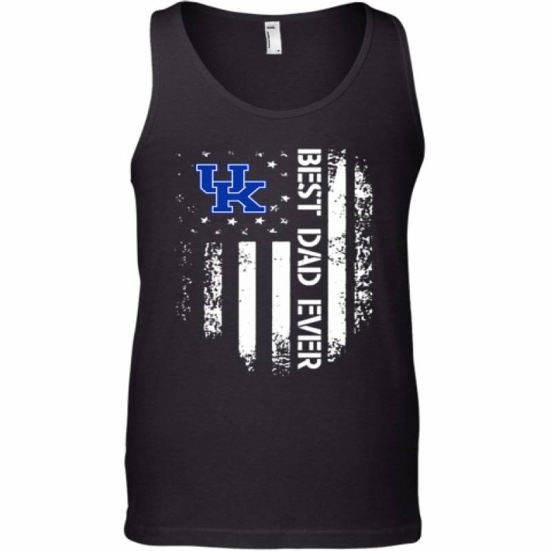 Kentucky Wildcats Best Dad Ever America Flag Tank Top