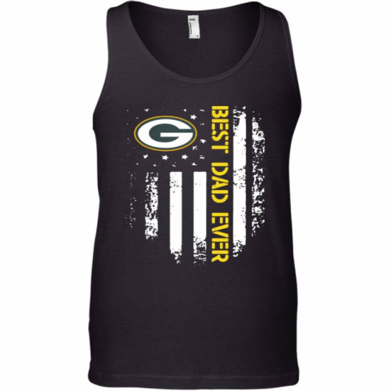 Green Bay Packers Best Dad Ever American Flag Tank Top