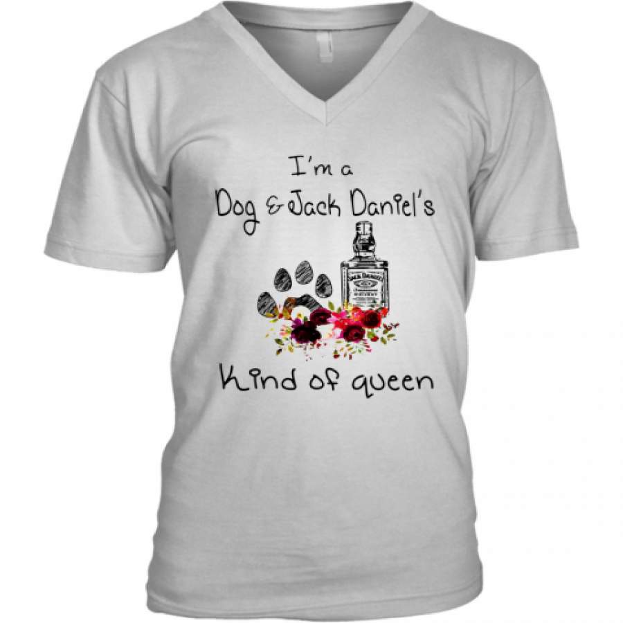 Dog And Jack Daniel'S Whisky Tennessee Kind Of Queen V-Neck T-Shirt