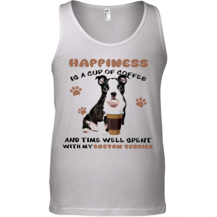 Coffee And Time Well Spent With Boston Terrier Tank Top