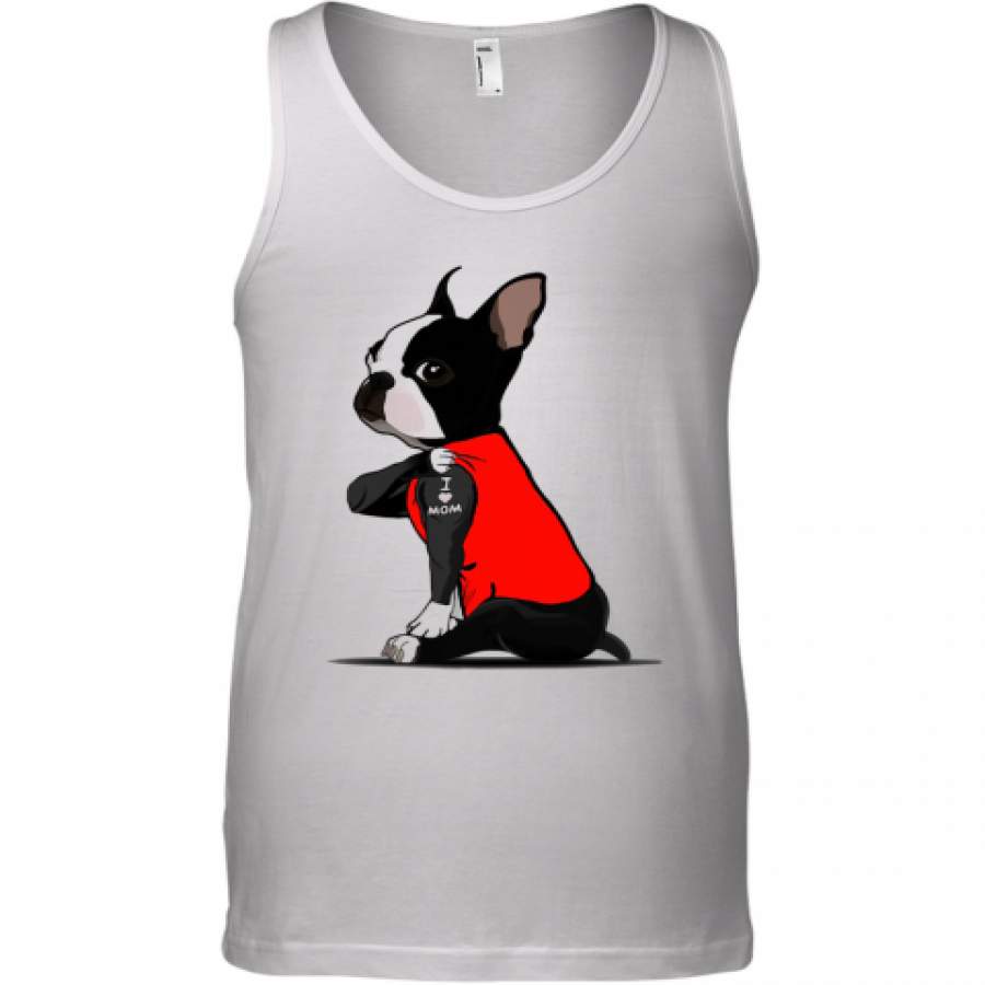 Boston Terrier I Love Mom Tattoo Tank Top