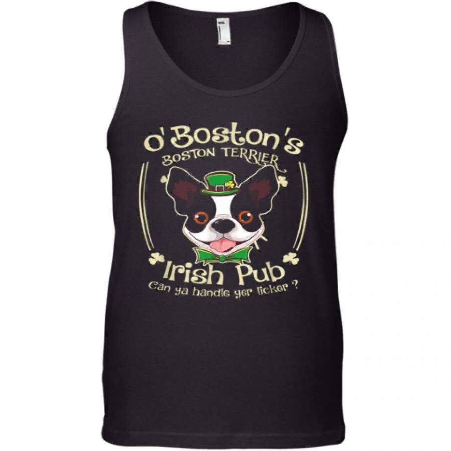 Boston Terrier Saint Patrick Gifts ?C Funny Bostie Irish Pub Tank Top