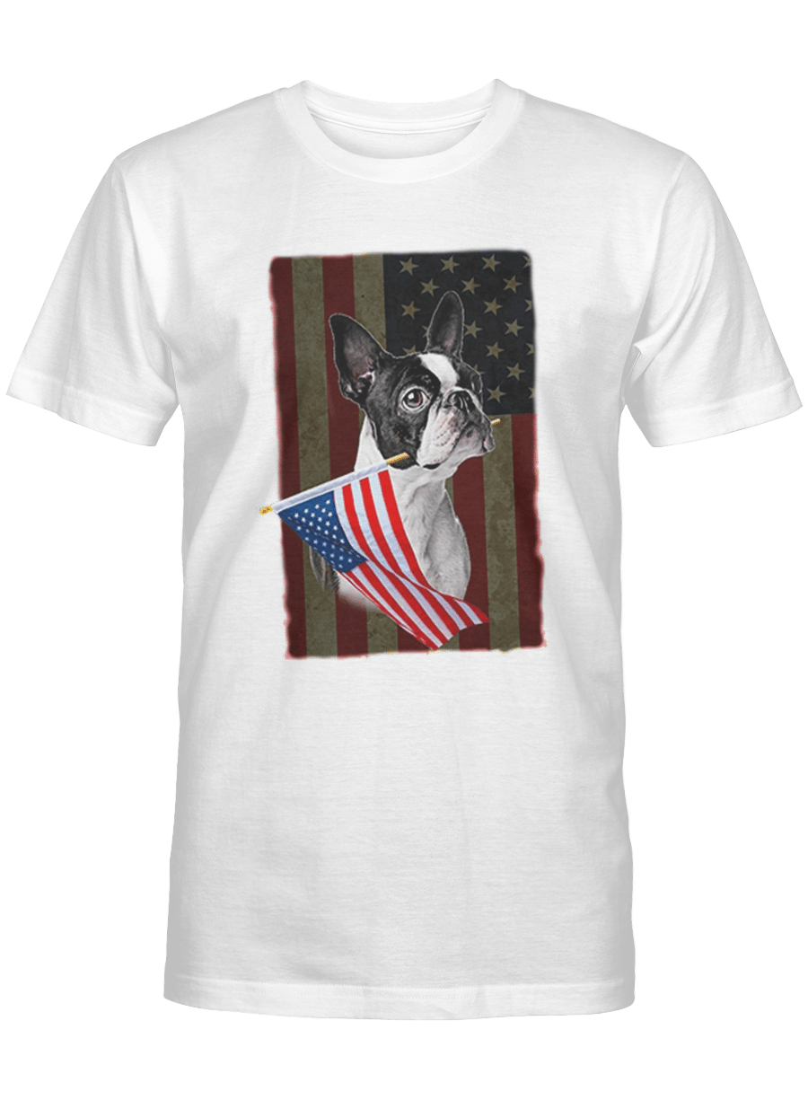 Boston Terrier and Usa flag – Boston Terrier Tshirt