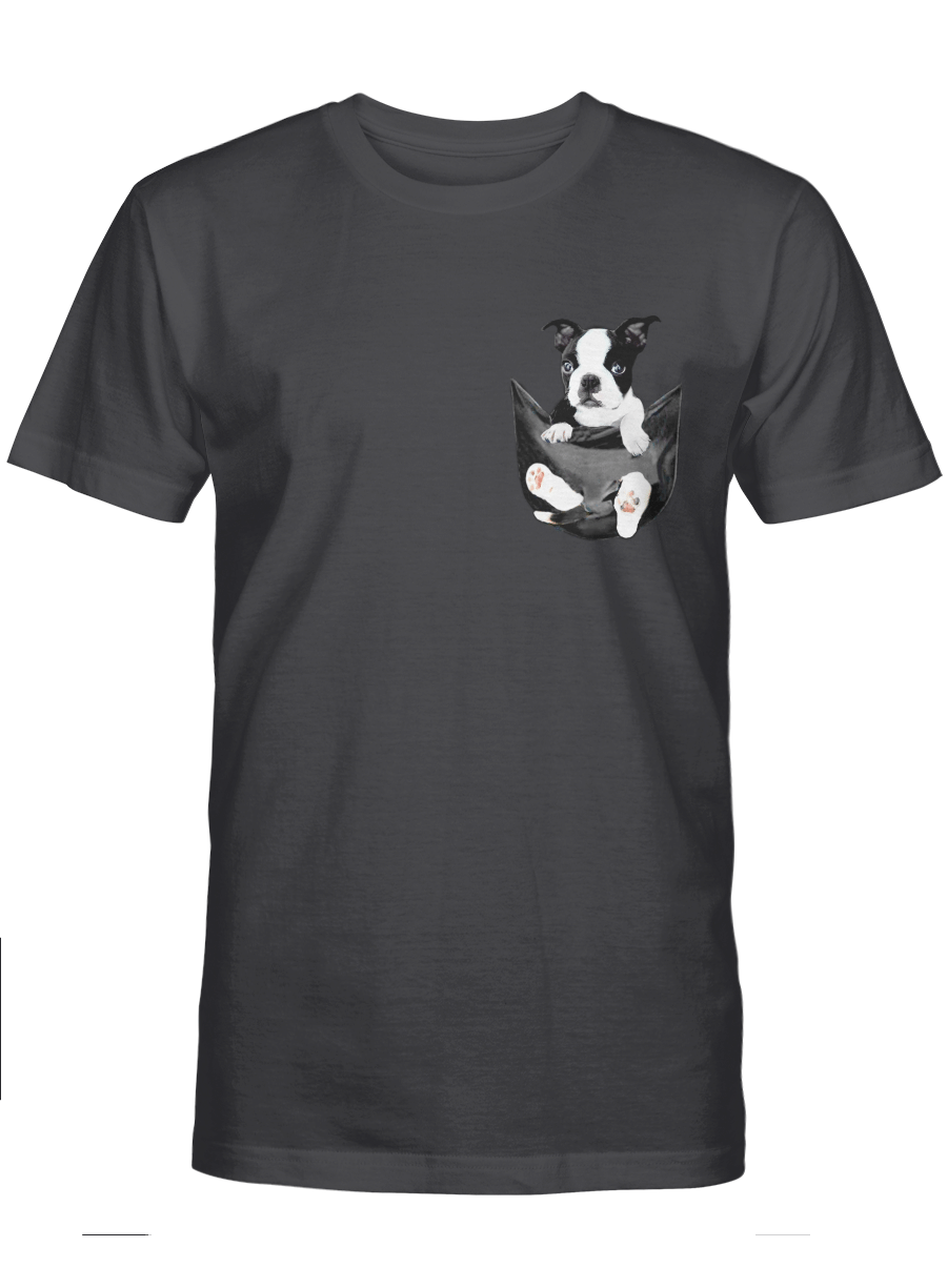 Boston Terrier puppy in pocket – Boston Terrier Tshirt