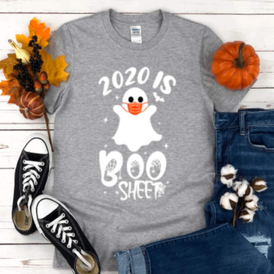 2020 is Boo Sheet Ghost Halloween Gray Short Sleeve Unisex T-shirt