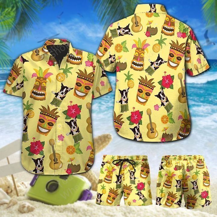 Boston Terrier Unisex Hawaii Shirt + Beach Short VU160705